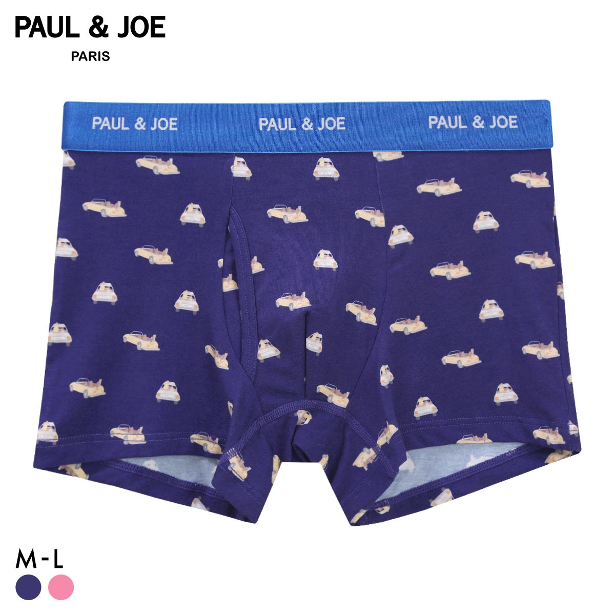 ポール ＆ ジョー PAUL & JOE サーフィンヌネット柄 ボクサーパンツ メンズ 前あき アンダーウェア(NV-ネイビー-M)