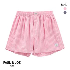 ポール ＆ ジョー ワッペン付き ストライプ トランクス レディース メンズ 前開き アンダーウェア ユニセックス 男女兼用 PAUL & JOE