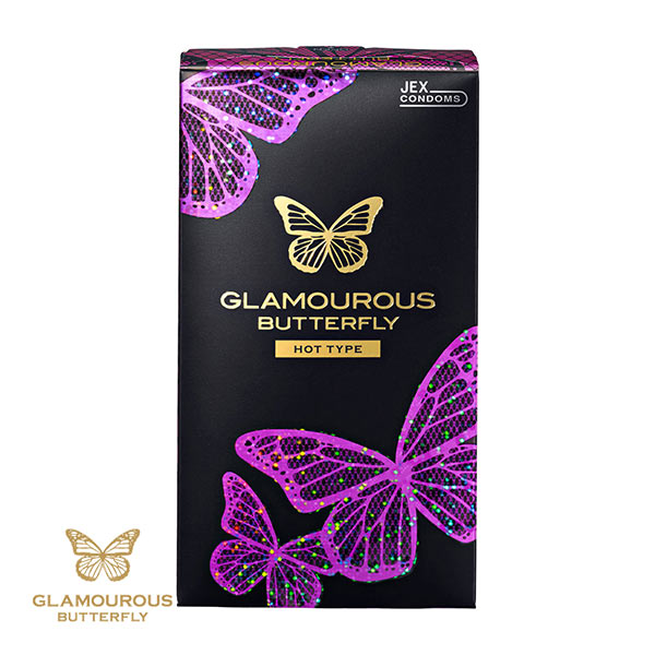 ジェクス JEX グラマラス バタフライ コンドーム 12個入り 避妊用 ホットタイプ