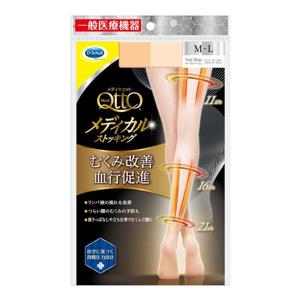 メディキュット MediQttO メディカルストッキング ヌーディベージュ むくみ改善 血行促進