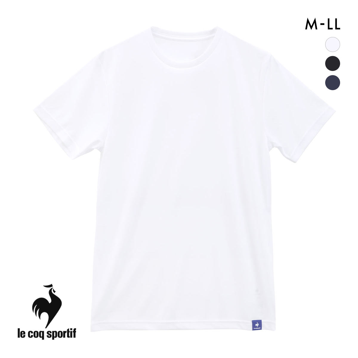 ルコックスポルティフ ハニカムメッシュ クルーネック 半袖 Tシャツ インナー メンズ le coq sportif(WH-ホワイト-M)