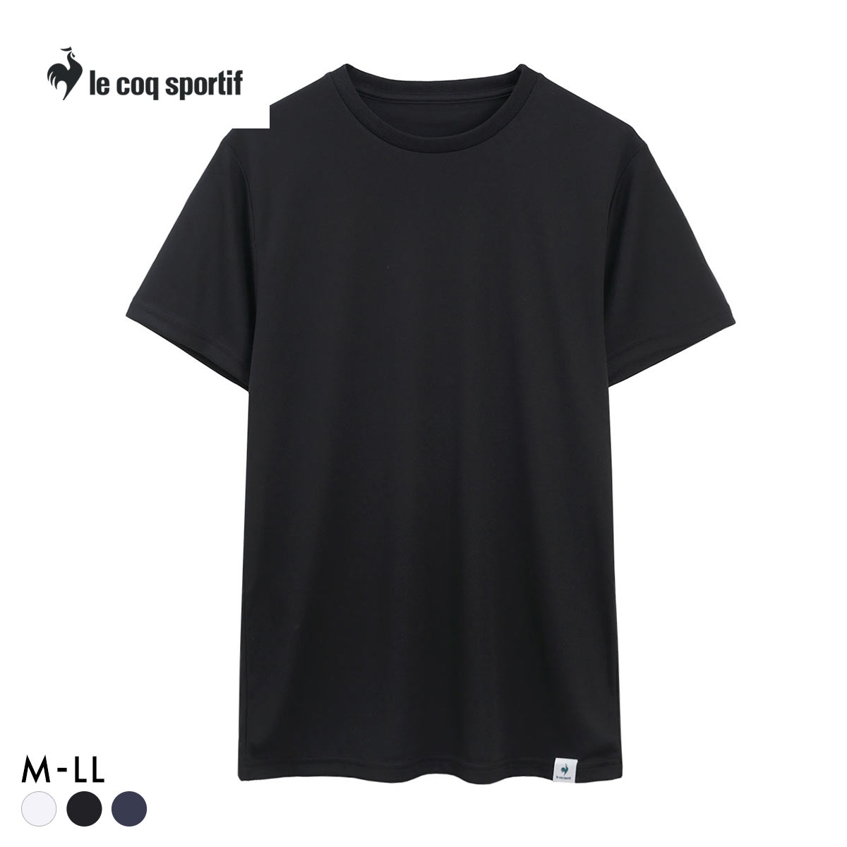 ルコックスポルティフ ハニカムメッシュ クルーネック 半袖シャツ メンズ インナー le coq sportif(BK-ブラック-M)