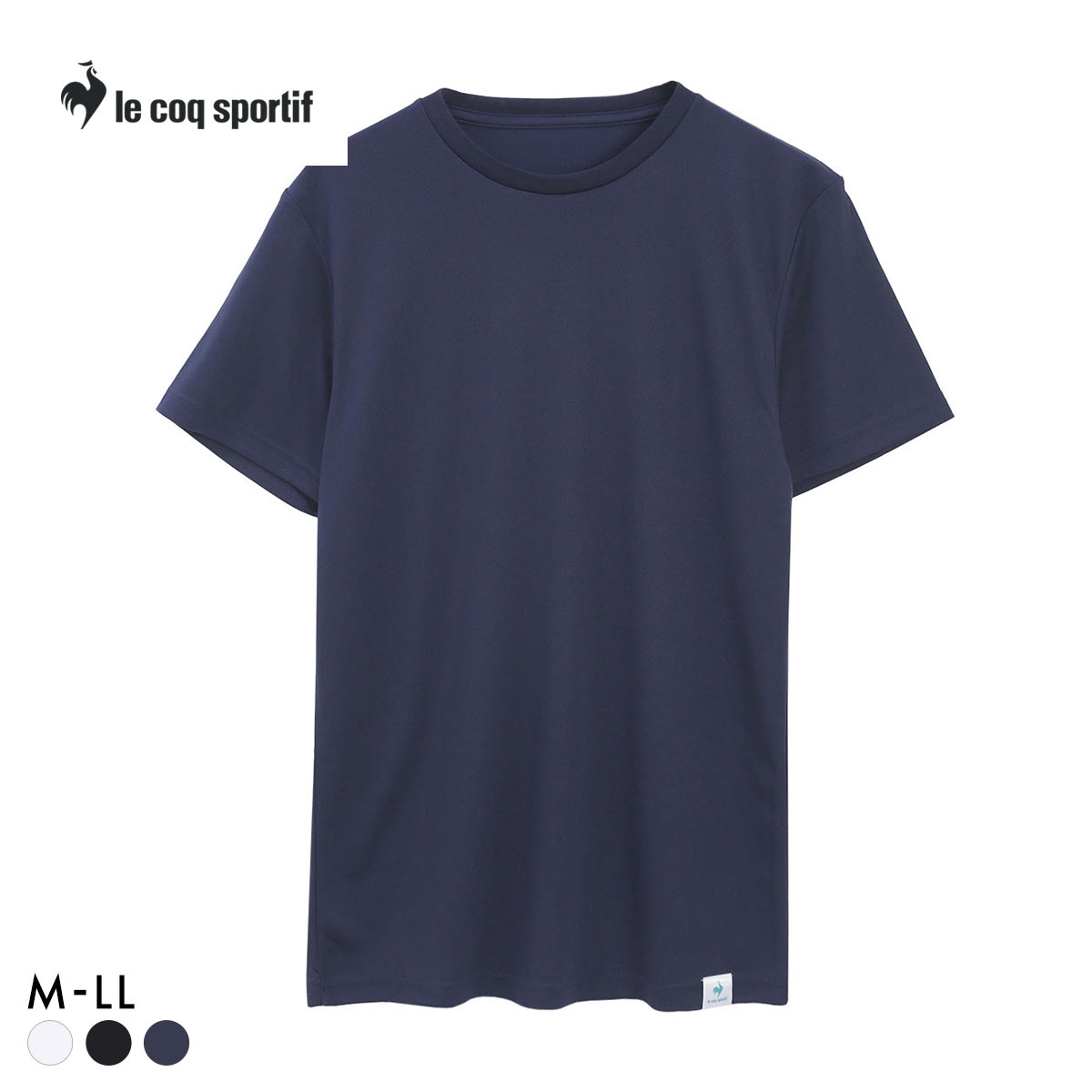 ルコックスポルティフ ハニカムメッシュ クルーネック 半袖シャツ メンズ インナー le coq sportif(NV-ネイビー-M)