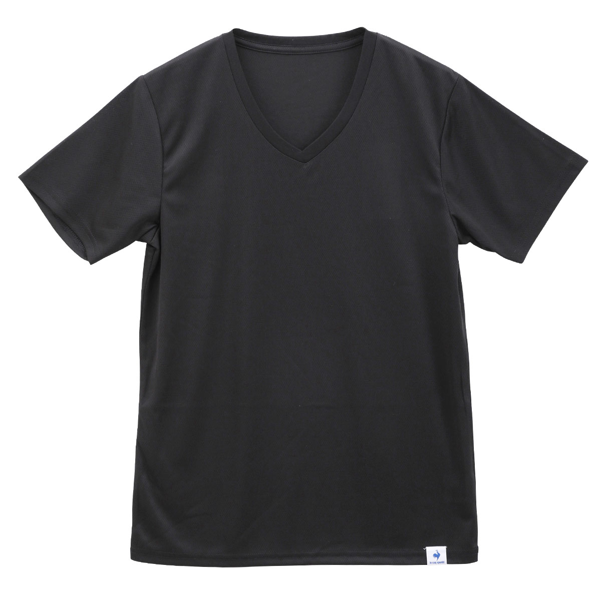 ルコックスポルティフ le coq sportif ハニカムメッシュ 半袖 Vネック Tシャツ メンズ インナー DRY(BK-ブラック-M)
