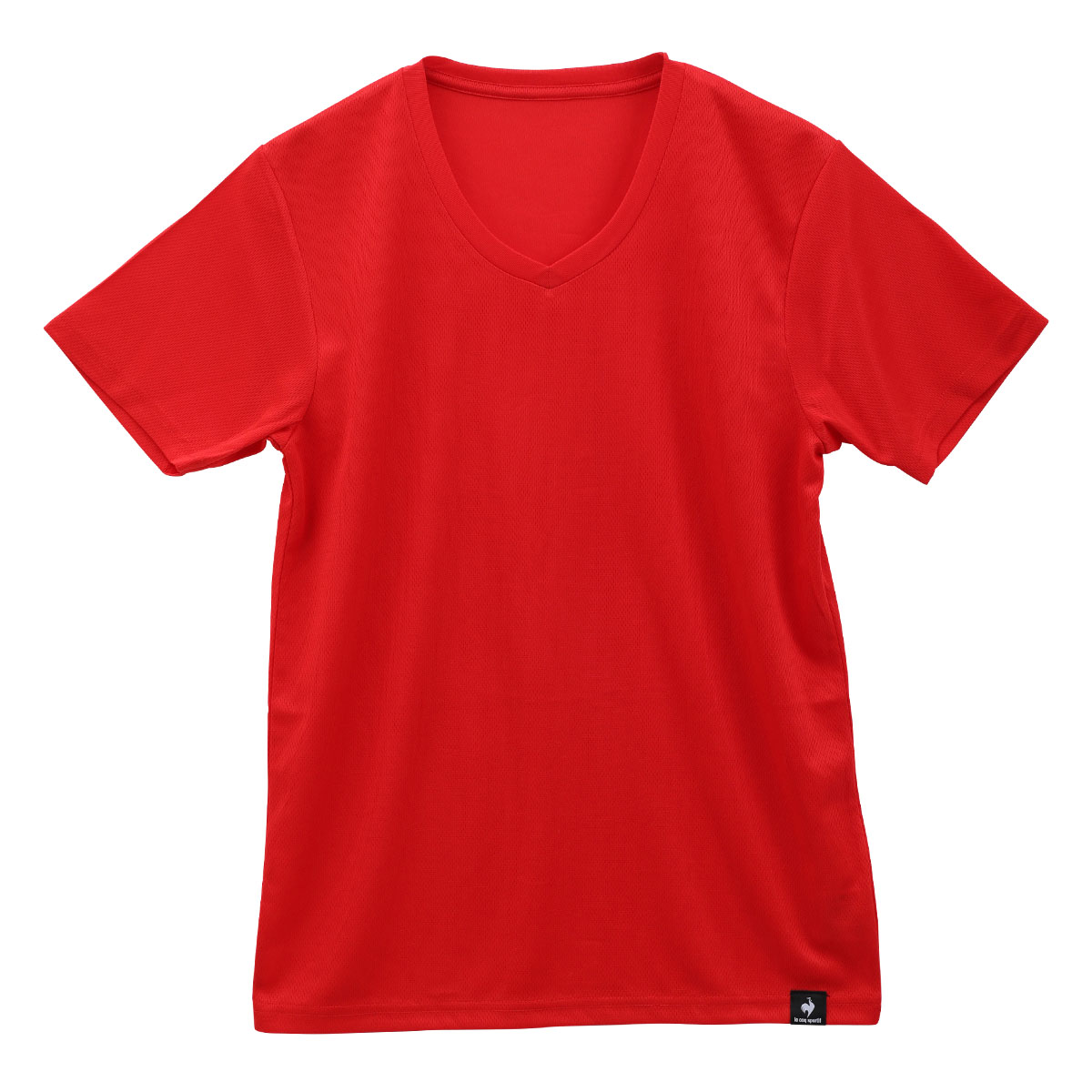 ルコックスポルティフ le coq sportif ハニカムメッシュ 半袖 Vネック Tシャツ メンズ インナー DRY(RE-レッド-M)
