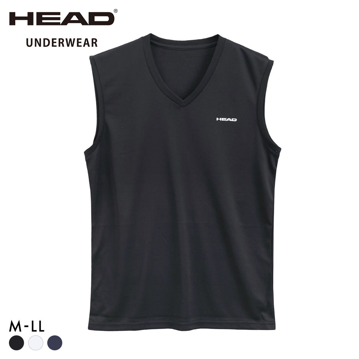 ヘッド 裏ハニカムメッシュ Vネック サーフシャツ メンズ 軽量 DRY スリーブレス インナー スポーツ 大きいサイズ HEAD(BK-ブラック-M)