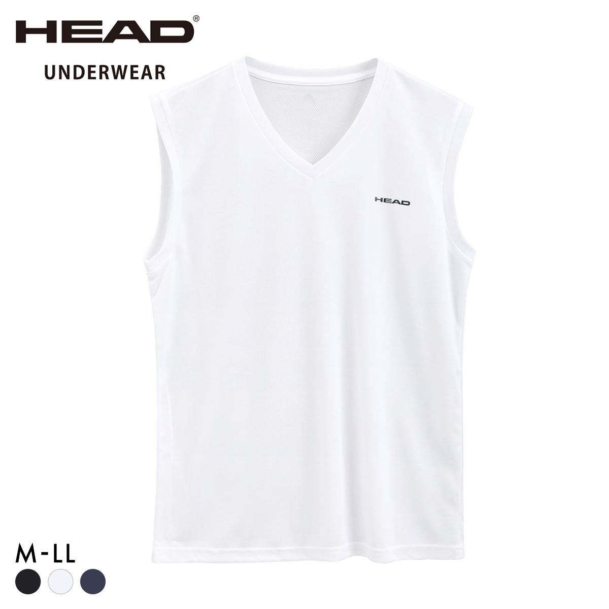 ヘッド 裏ハニカムメッシュ Vネック サーフシャツ メンズ 軽量 DRY スリーブレス インナー スポーツ 大きいサイズ HEAD(WH-ホワイト-M)