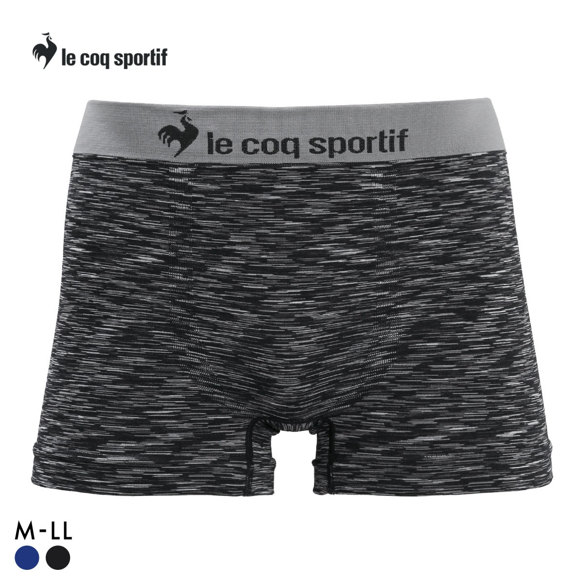 ルコックスポルティフ マルチカラー 成型 ボクサーパンツ メンズ 前とじ le coq sportif(BK-ブラック-M)