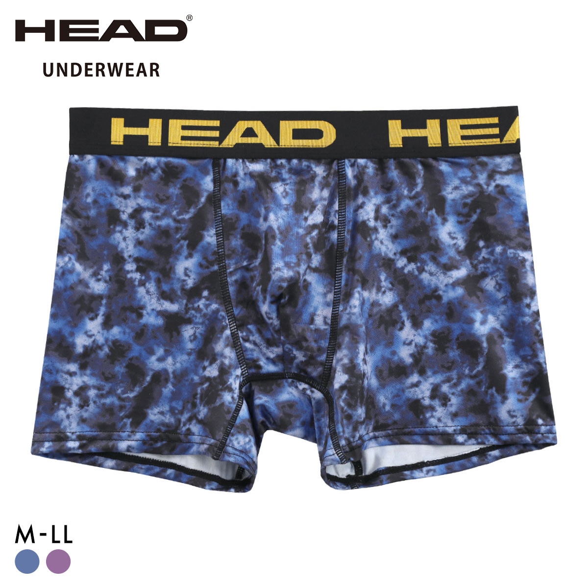 ヘッド タイダイ柄 ボクサーパンツ メンズ 無地 前とじ 超軽量 ボクサーブリーフ HEAD(BU-ブルー-M)