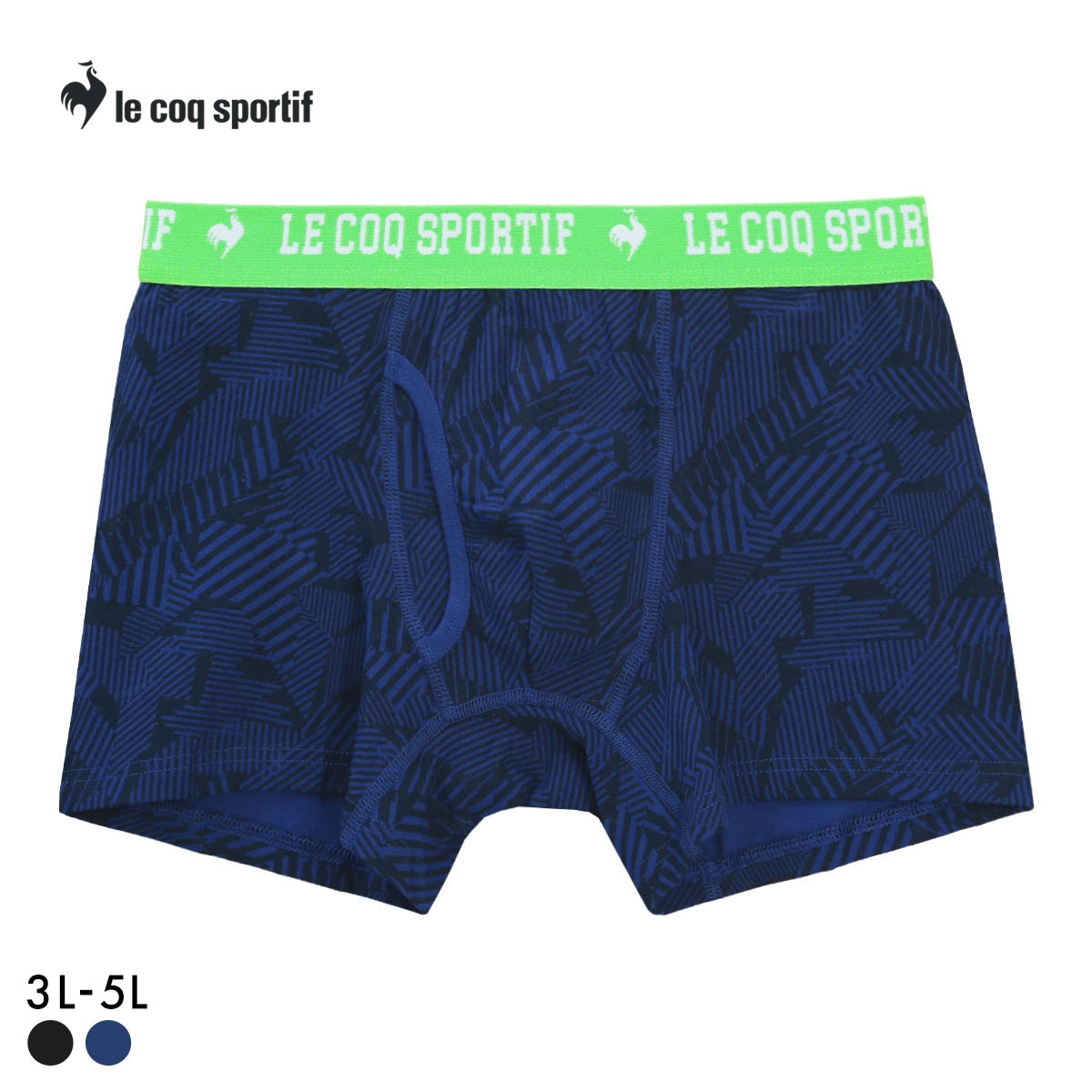 ルコックスポルティフ ライン柄 ボクサーパンツ 大きいサイズ メンズ 前あき le coq sportif ビッグサイズ(NV-ネイビー-3L)