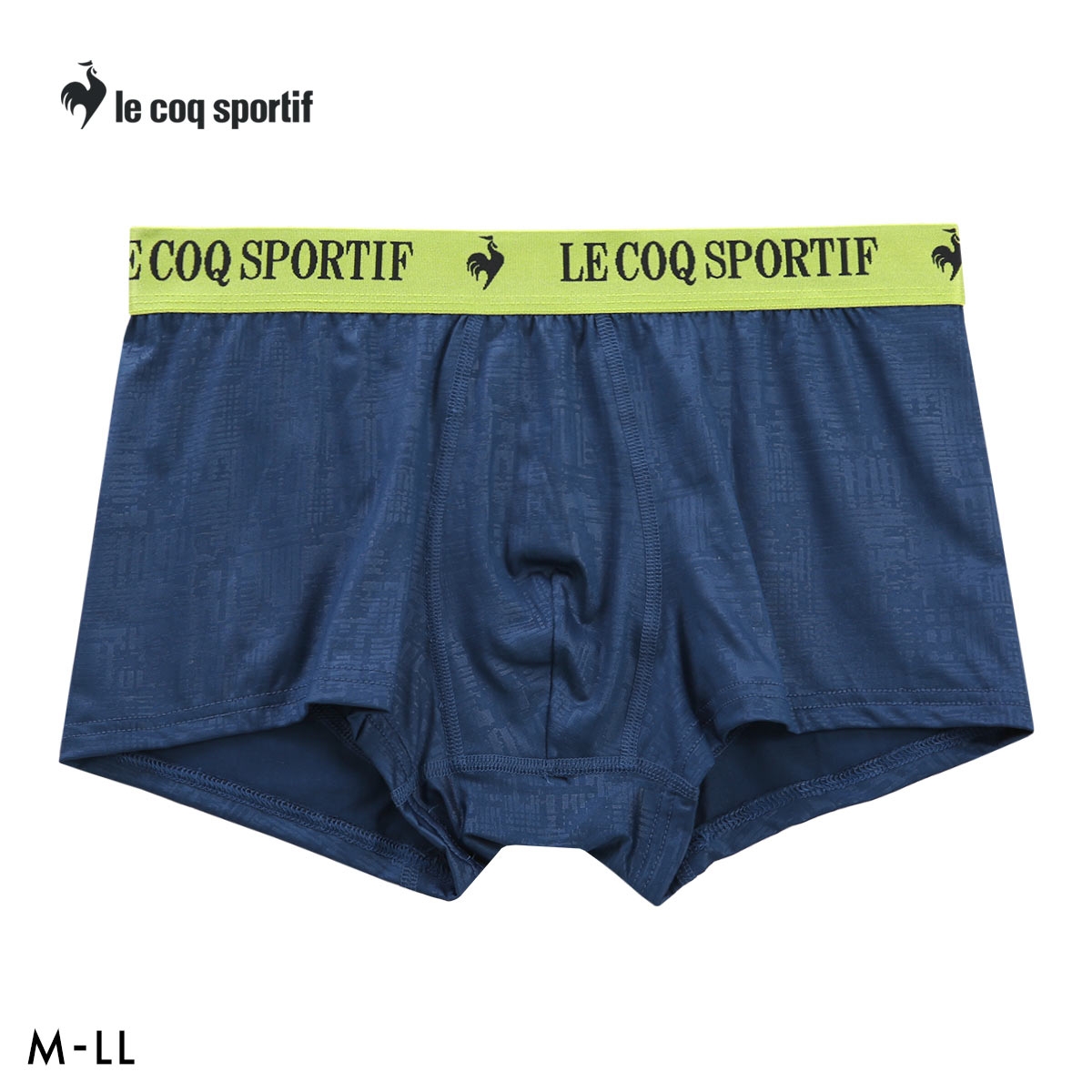 ルコックスポルティフ エンボス柄 ボクサーパンツ メンズ 前とじ le coq sportif 吸汗速乾(NV-ネイビー-M)