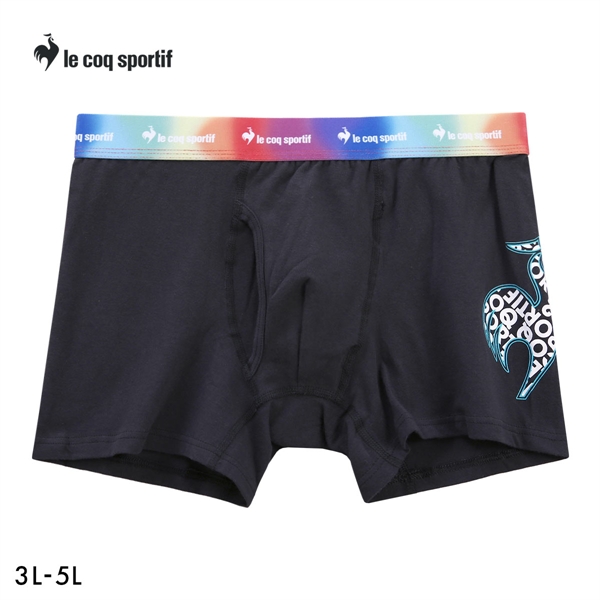 ルコックスポルティフ グラフィックロゴ ボクサーパンツ 大きいサイズ メンズ 前あき le coq sportif 綿混 3L 4L 5L
