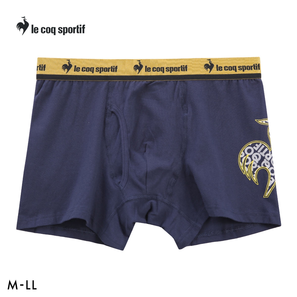 ルコックスポルティフ グラフィックロゴ ボクサーパンツ メンズ 前あき le coq sportif 綿混(NV-ネイビー-M)