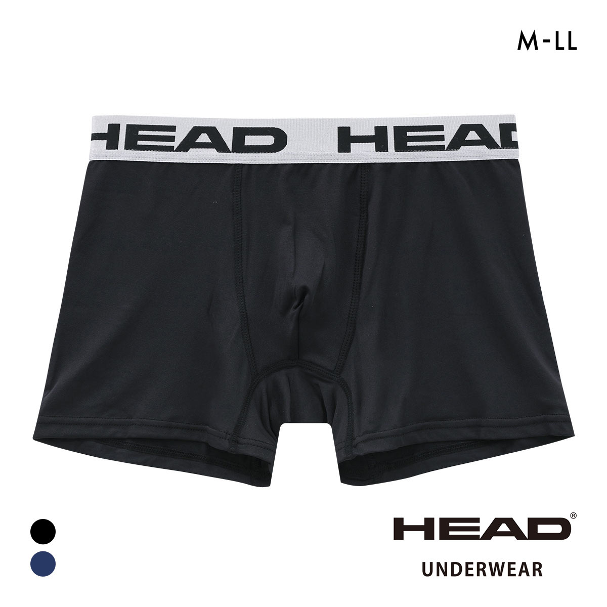 ヘッド ソリッド ボクサーパンツ メンズ 無地 前とじ 超軽量 ボクサーブリーフ HEAD(BK-ブラック-M)
