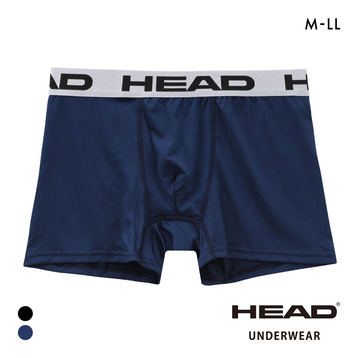 ヘッド ソリッド ボクサーパンツ メンズ 無地 前とじ 超軽量 ボクサーブリーフ HEAD(NV-ネイビー-M)