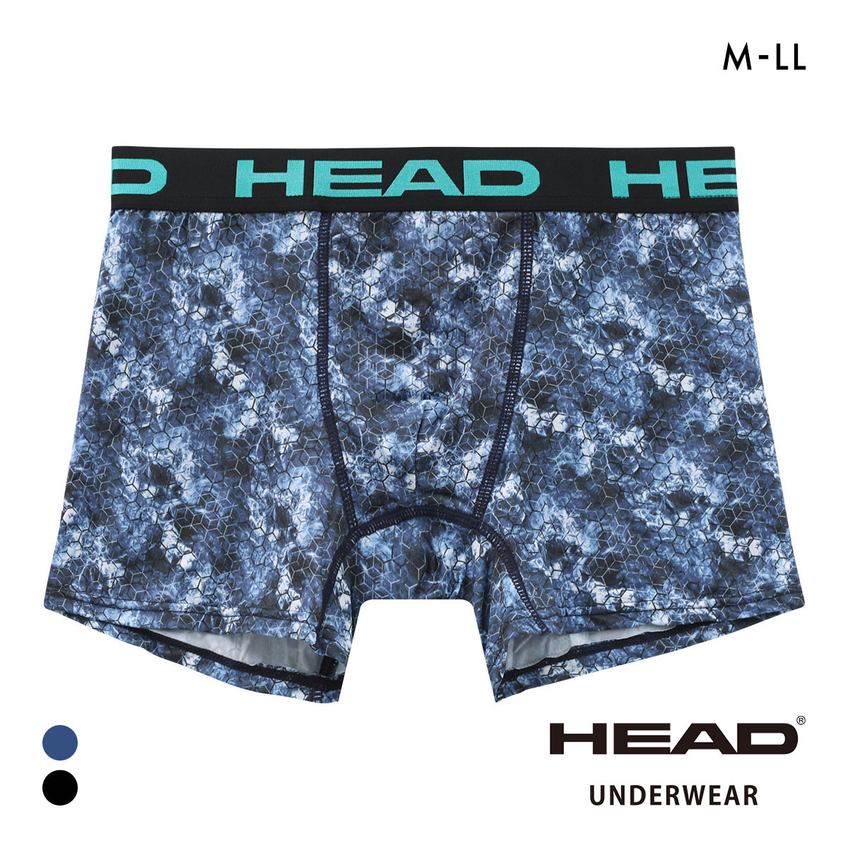ヘッド Hスモーク柄 ボクサーパンツ メンズ 前とじ 超軽量 ボクサーブリーフ HEAD(BU-ブルー-M)