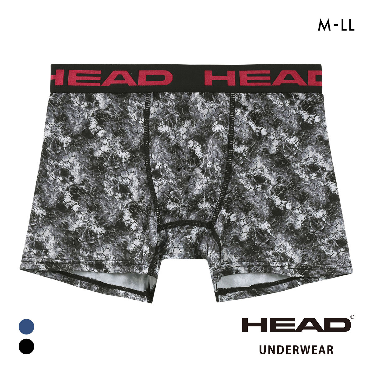ヘッド Hスモーク柄 ボクサーパンツ メンズ 前とじ 超軽量 ボクサーブリーフ HEAD(BK-ブラック-M)