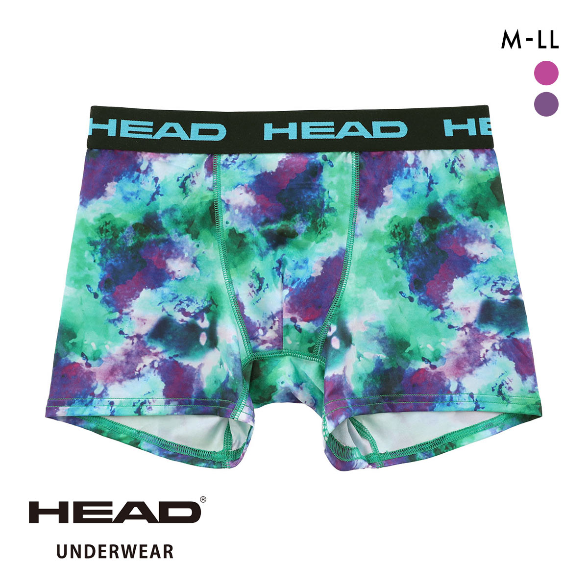 ヘッド 水彩柄 ボクサーパンツ メンズ 前とじ 超軽量 ボクサーブリーフ HEAD(PU-パープル-M)