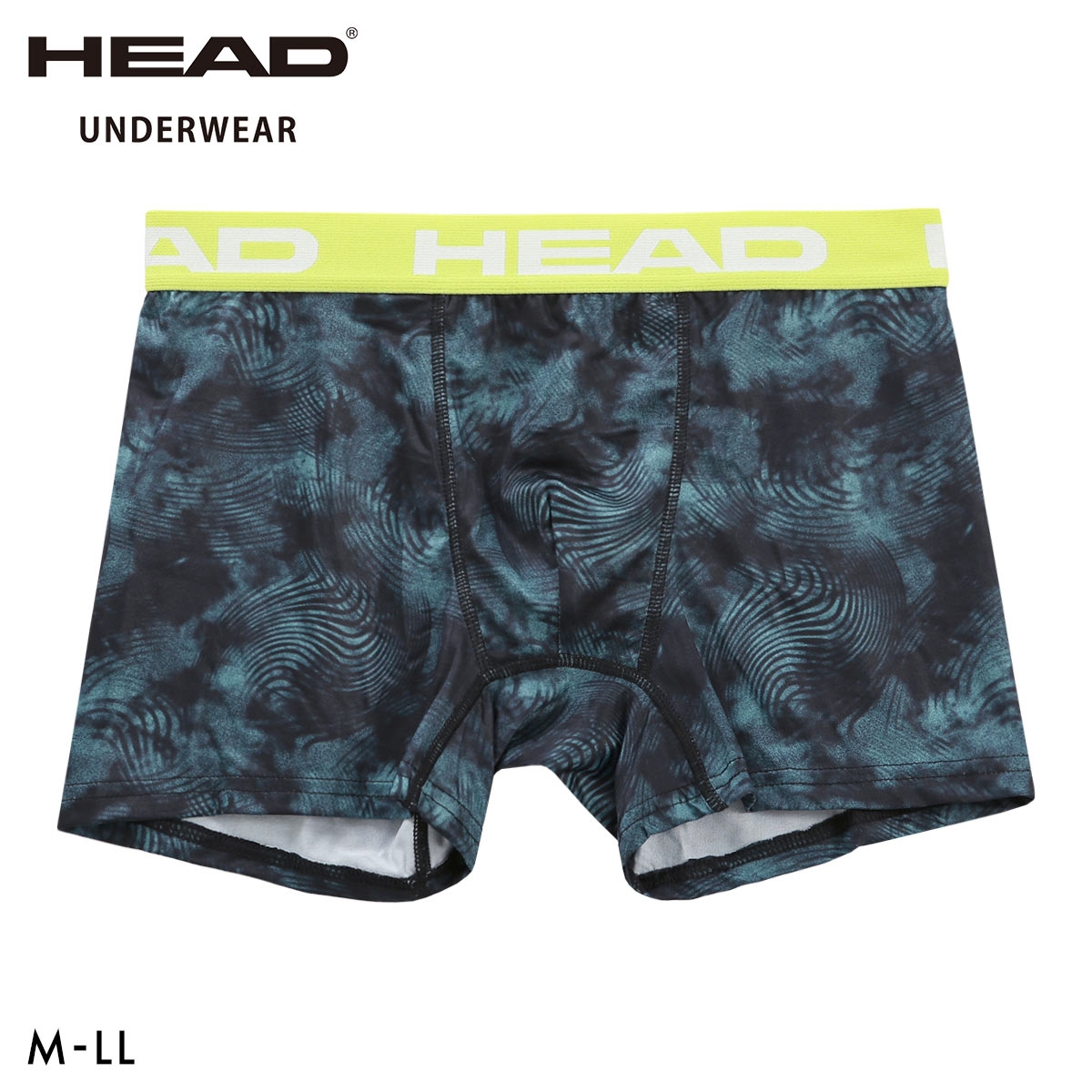 ヘッド モアレ柄 ボクサーパンツ メンズ 前とじ 超軽量 ボクサーブリーフ 大きいサイズ HEAD(BU-ブルー-M)