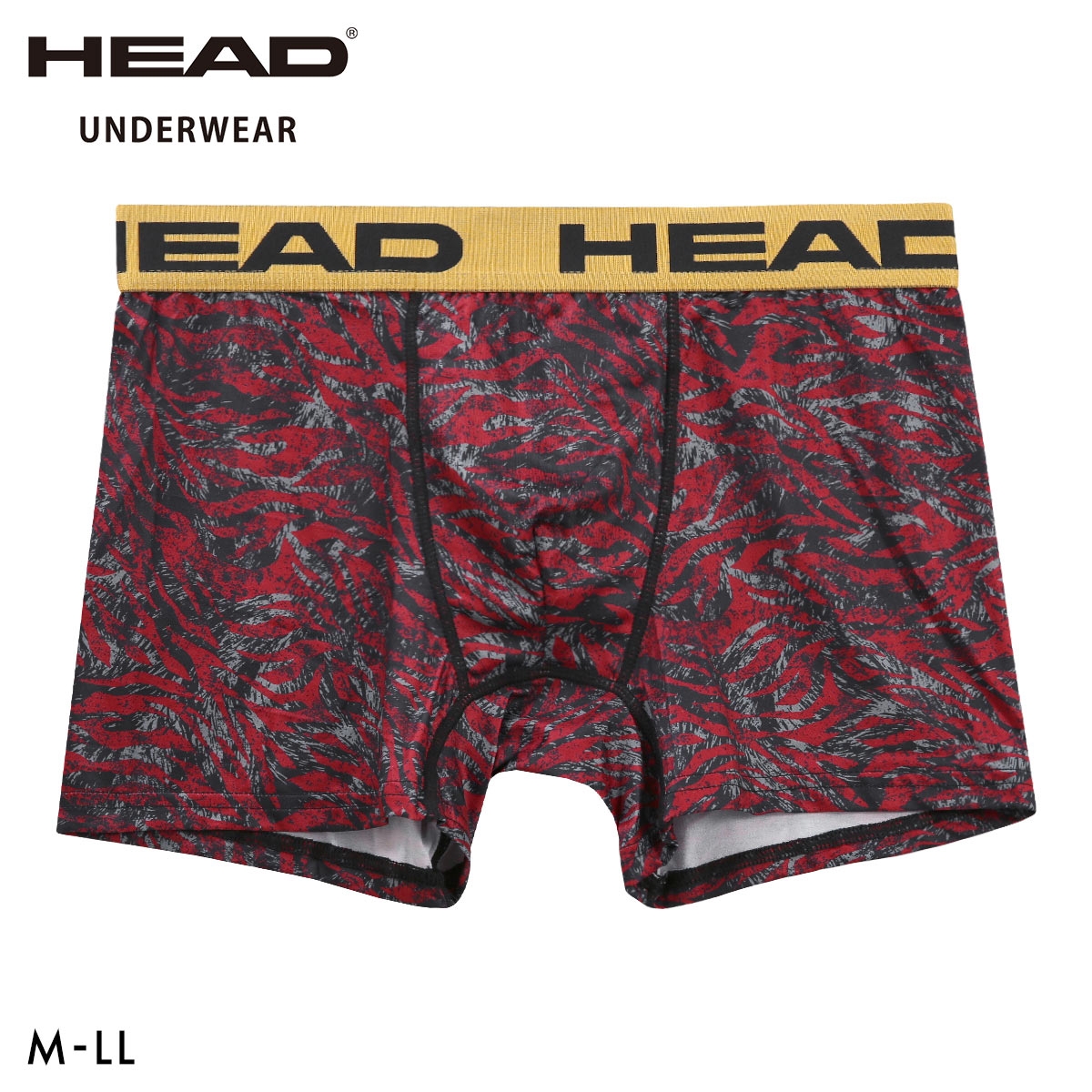 ヘッド ゼブラ柄 ボクサーパンツ メンズ 前とじ 超軽量 ボクサーブリーフ 大きいサイズ HEAD(RE-レッド-M)