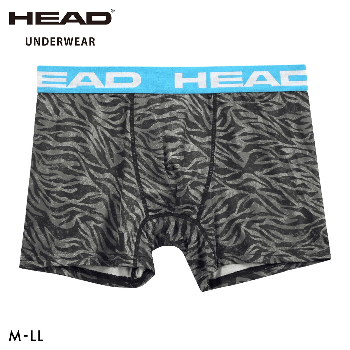 ヘッド ゼブラ柄 ボクサーパンツ メンズ 前とじ 超軽量 ボクサーブリーフ 大きいサイズ HEAD(CGY-チャコールグレー-M)