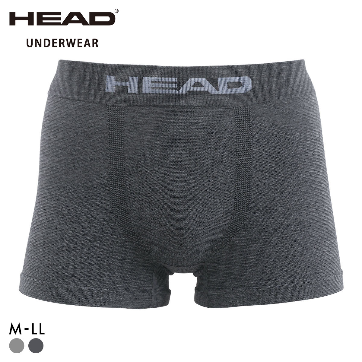 ヘッド 成型 ボクサーパンツ メンズ 無地 前とじ ボクサーブリーフ HEAD(HBK-杢ブラック-M)