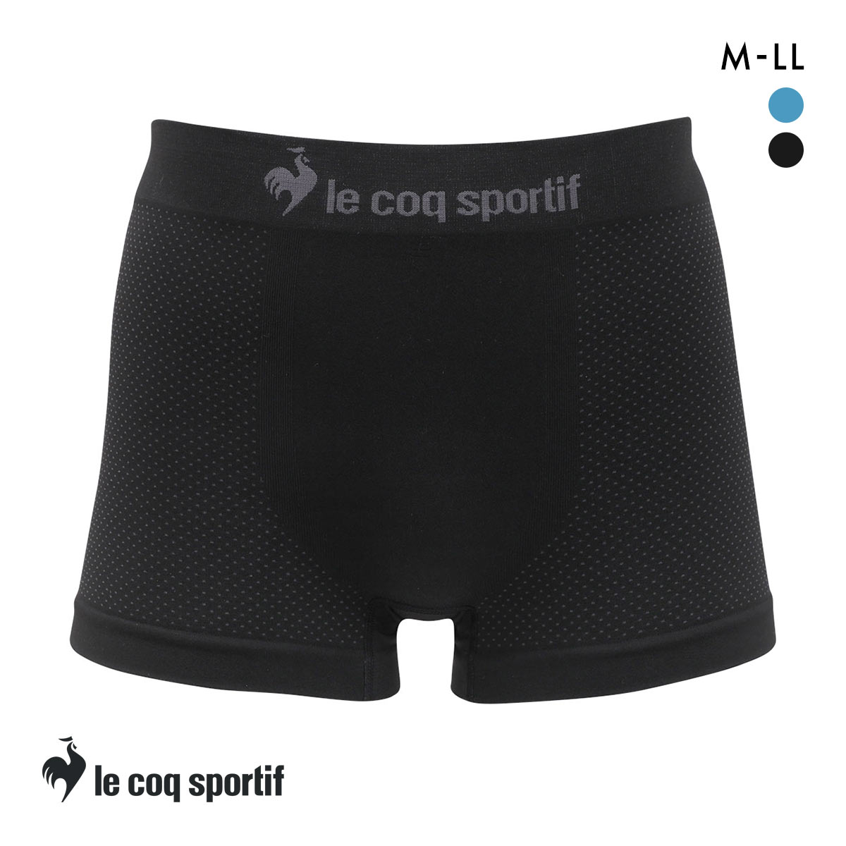 ルコックスポルティフ サイド/バックメッシュ 成型 ボクサーパンツ メンズ 前とじ le coq sportif(BK-ブラック-M)