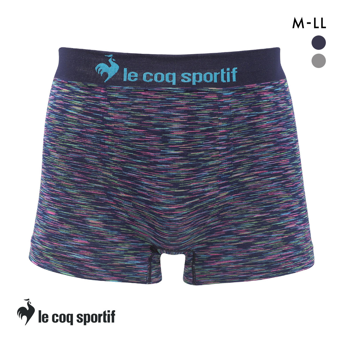 ルコックスポルティフ マルチカラー 成型 ボクサーパンツ メンズ 前とじ le coq sportif(NV-ネイビー-M)