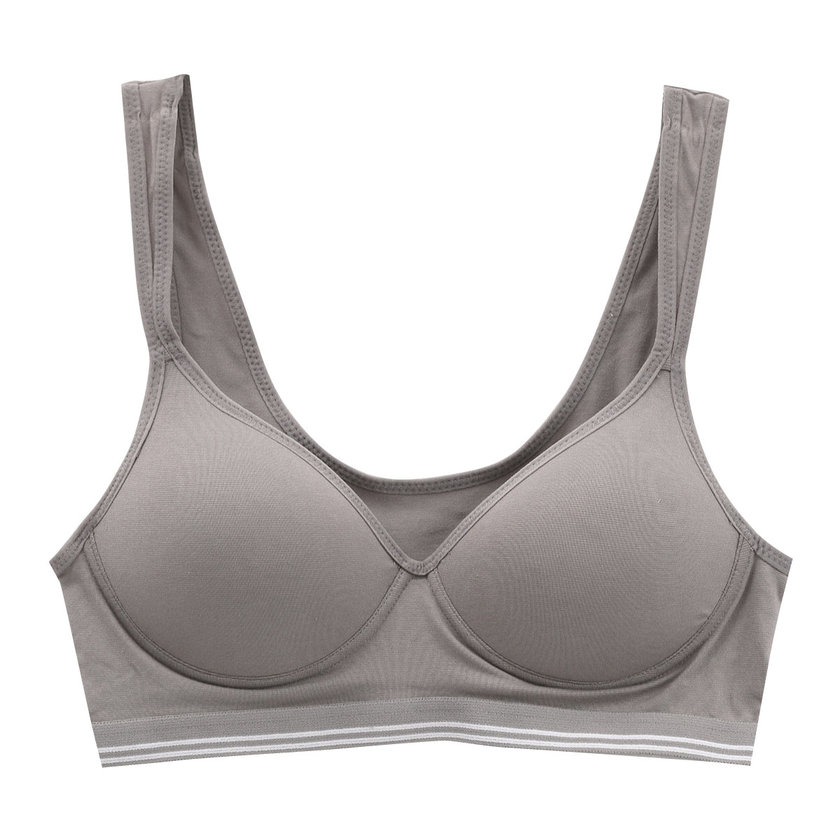 アクティブスポブラ ACTIVE SPO-BRA モールドカップ ノンワイヤー ブラジャー ハーフトップ インナー スポーツブラ(MO-モカ-M)