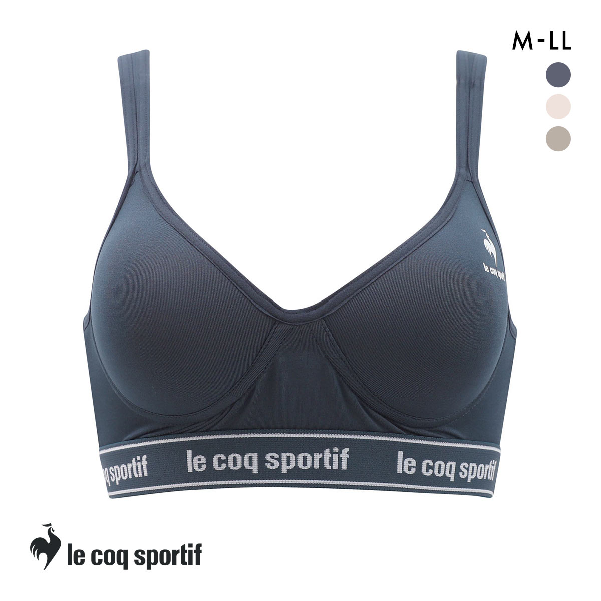ルコックスポルティフ モールドカップ ノンワイヤー ブラジャー ハーフトップ レディース le coq sportif(NV-ネイビー-M)