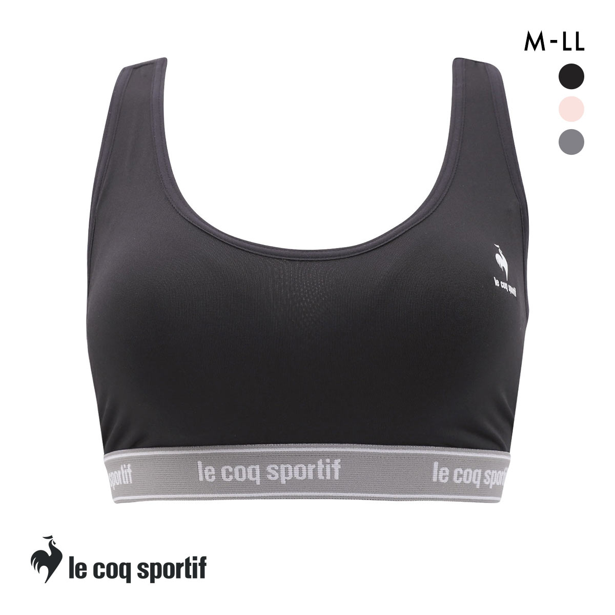 ルコックスポルティフ モールドカップ ノンワイヤー ブラジャー ハーフトップ レディース le coq sportif(BK-ブラック-M)
