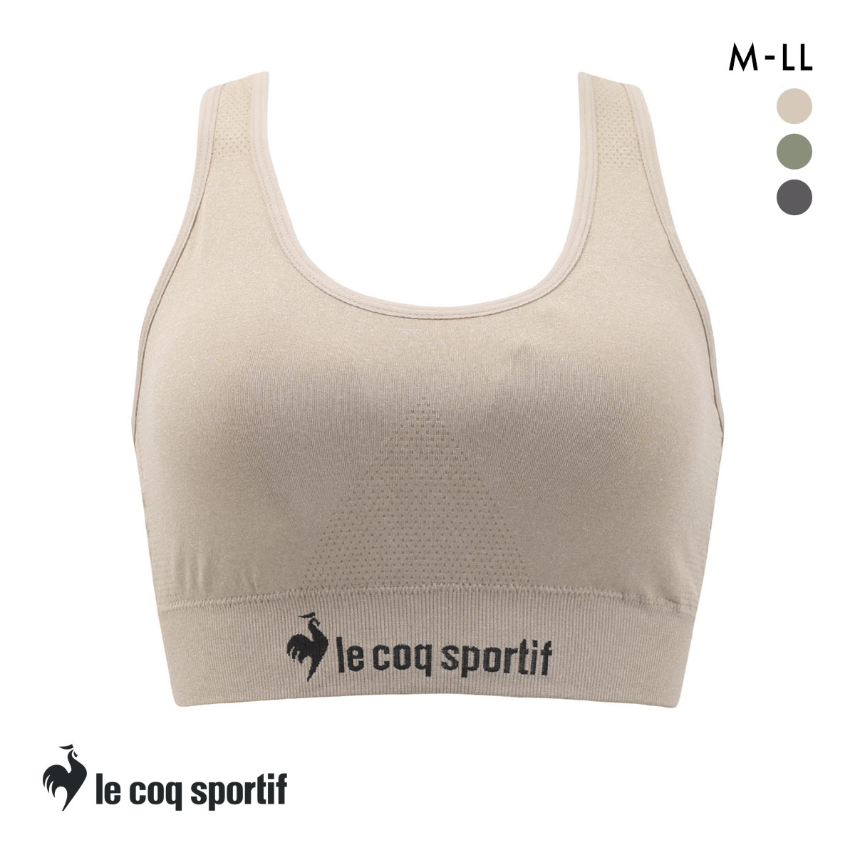 ルコックスポルティフ 成型 シームレス ハーフトップ レディース ブラジャー le coq sportif(BE-ベージュ-M)