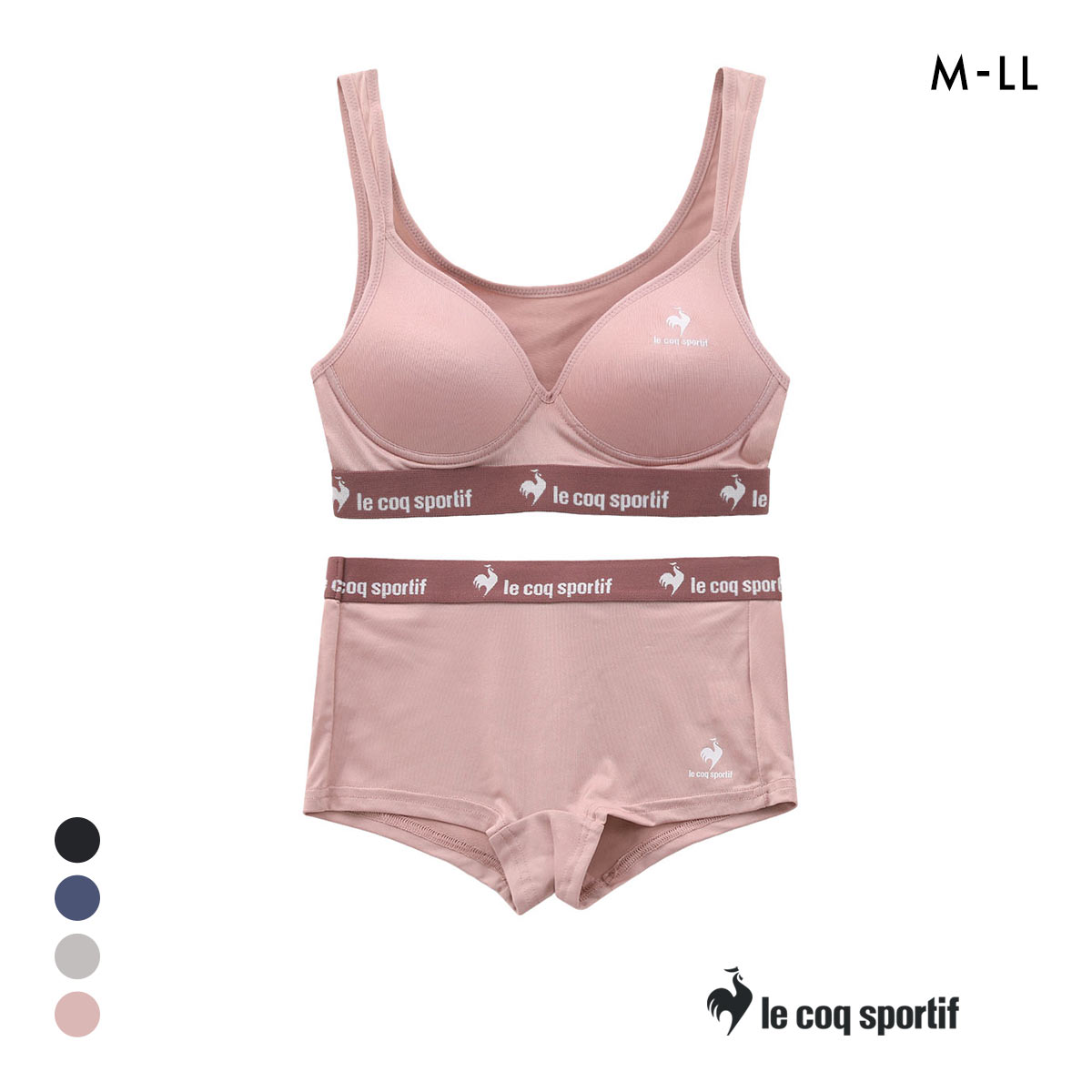 ルコックスポルティフ ハーフトップ＆ショーツセット レディース 上下セット ブラセット ノンワイヤー le coq sportif(PI-ピンク-M)