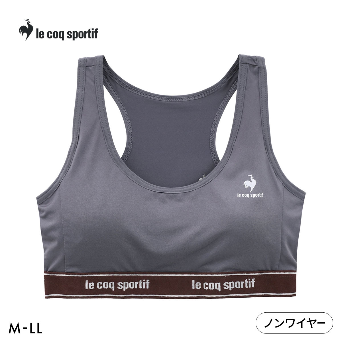 ルコックスポルティフ レーサーバック ハーフトップ レディース ノンワイヤー ブラジャー 単品 le coq sportif(NV-ネイビー-M)