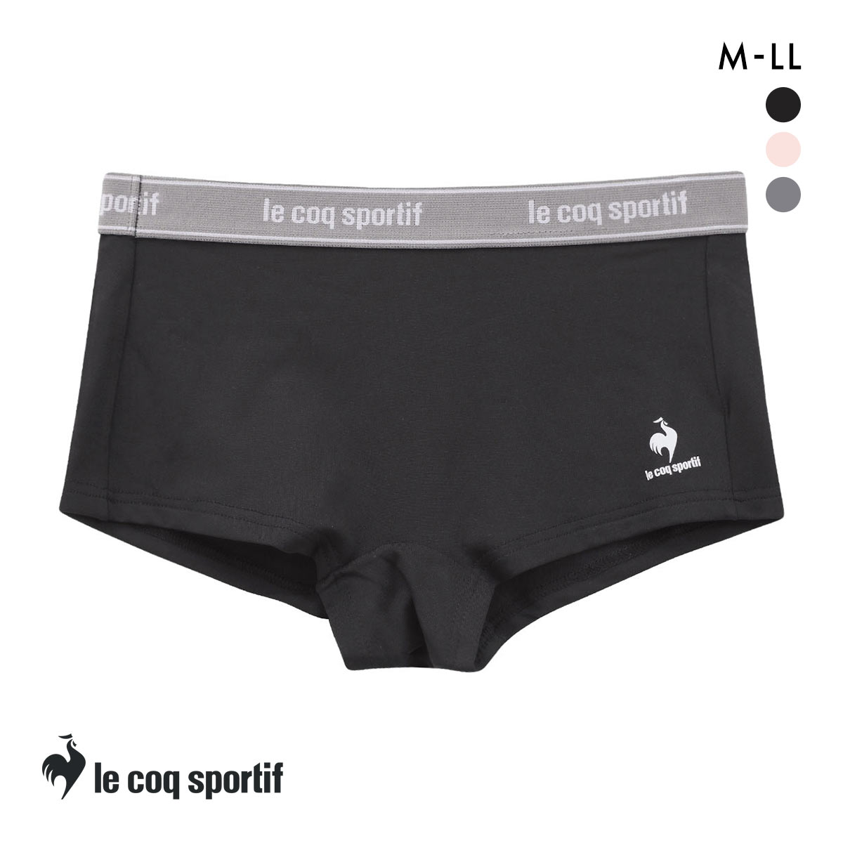 ルコックスポルティフ 1分丈 ショーツ レディース ボクサータイプ le coq sportif(BK-ブラック-M)