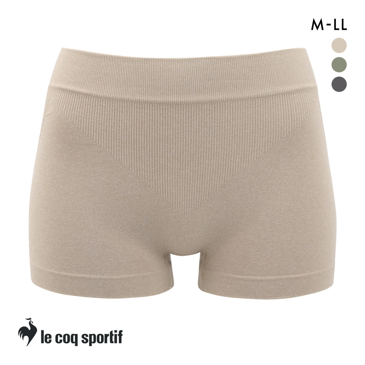 ルコックスポルティフ 成型 シームレス 1分丈 ショーツ レディース ボクサータイプ le coq sportif(BE-ベージュ-M)