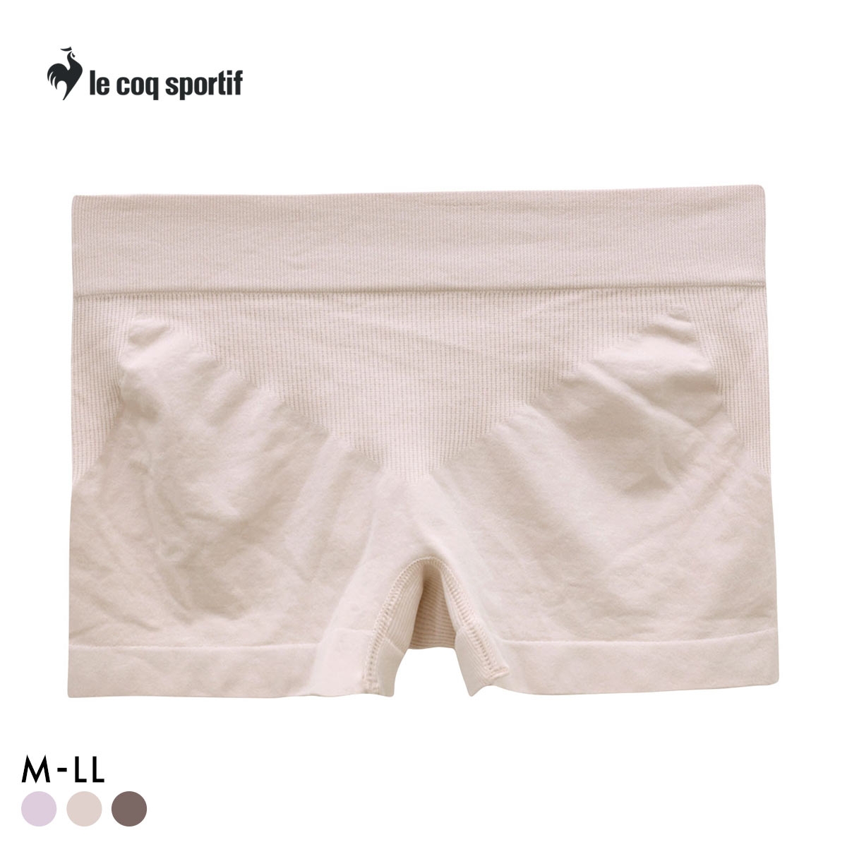 ルコックスポルティフ 成型 シームレス 1分丈 ショーツ レディース ボクサータイプ le coq sportif(LBE-薄ベージュ-M)