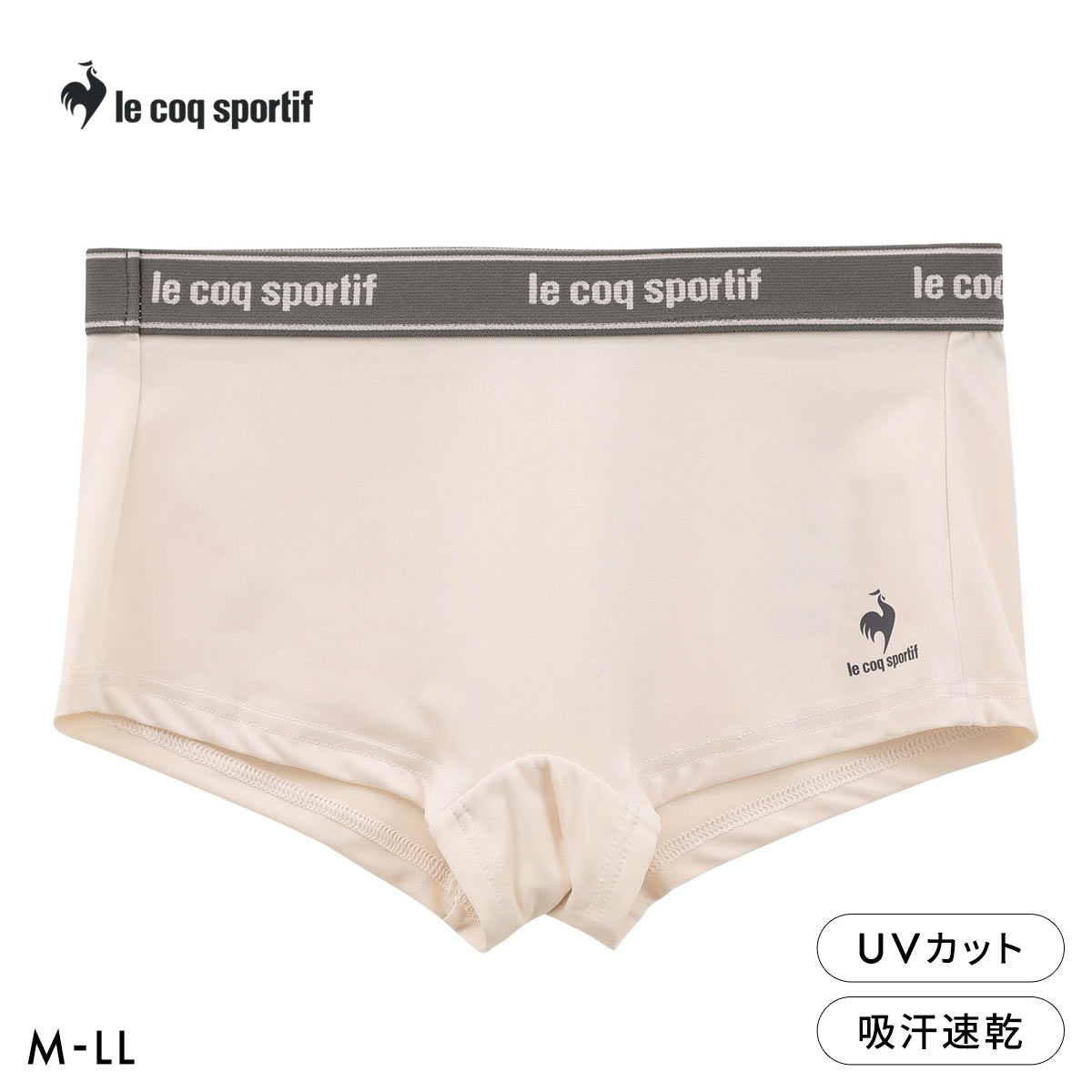 ルコックスポルティフ 1分丈 ショーツ レディース ボクサータイプ le coq sportif 吸汗速乾(CR-クリーム-M)