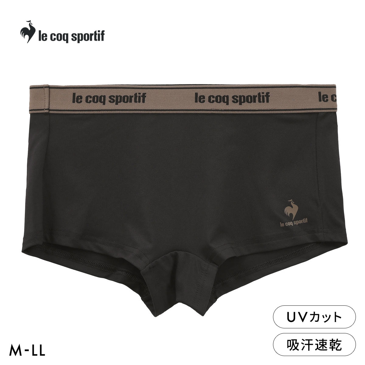 ルコックスポルティフ 1分丈 ショーツ レディース ボクサータイプ le coq sportif 吸汗速乾(BK-ブラック-M)