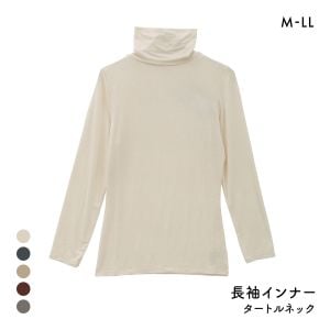 素肌メイク タートルネック 長袖シャツ レディース インナー あったか