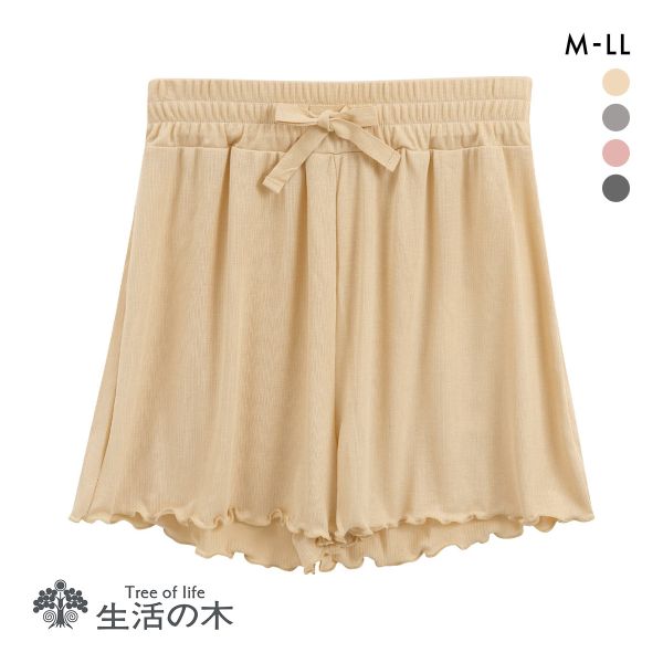 生活の木 リブ フレアショートパンツ 裾メロウ レディース ルームウェア Tree of life