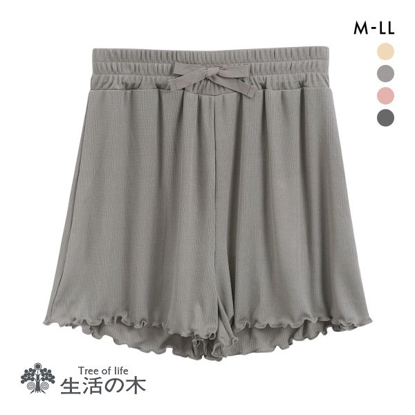 生活の木 リブ フレアショートパンツ 裾メロウ レディース ルームウェア Tree of life