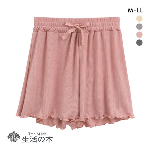 生活の木 リブ フレアショートパンツ 裾メロウ レディース ルームウェア Tree of life