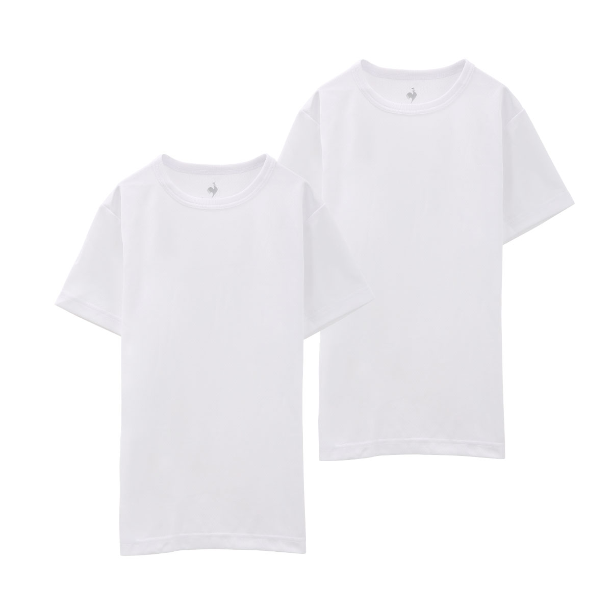 ルコックスポルティフ le coq sportif キッズ ジュニア 丸首 半袖 Tシャツ 2枚組 男児 メッシュ DRY インナー(WH-ホワイト-130)