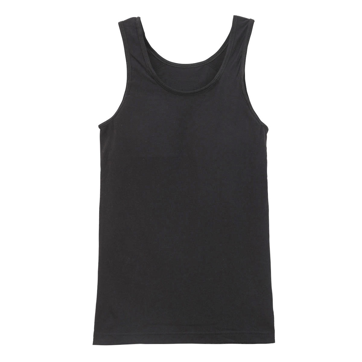 体育deインナー タンクトップ インナー キッズ ジュニア ソフトパッド付き さらさらフィット 綿混(BK-ブラック-140)