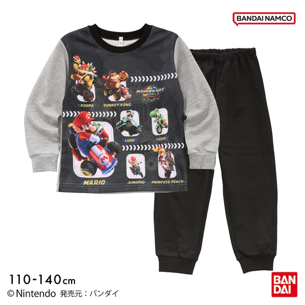 マリオカートワールド 光るパジャマ 上下セット 男児 男の子 ジュニア キッズ BANDAI バンダイ