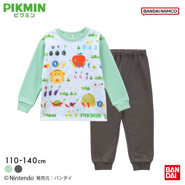 ピクミン PIKMIN 光る起毛パジャマ 上下セット 男児 女児 ジュニア キッズ ボーイズ ガールズ 肌側綿100％ 長袖 110 120 130 140