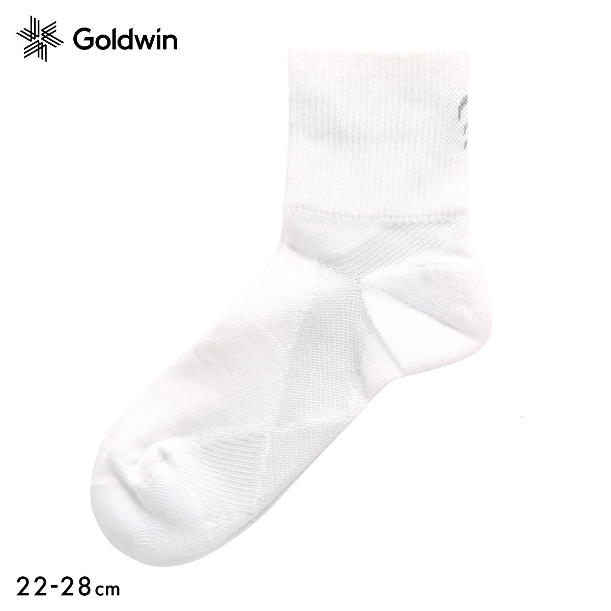 ゴールドウイン Goldwin シースリーフィット C3fit アーチサポート クォーター丈 ソックス ユニセックス 22-24cm 24-26cm 26-28cm(WH-ホワイト-22-24cm)