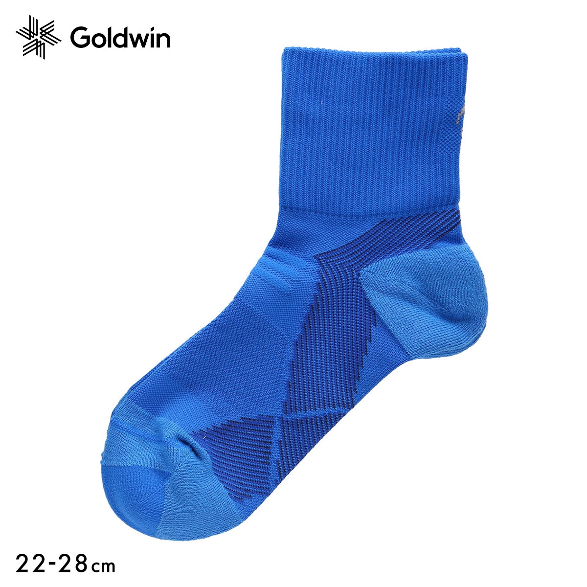 ゴールドウイン Goldwin シースリーフィット C3fit アーチサポート クォーター丈 ソックス ユニセックス 22-24cm 24-26cm 26-28cm(BU-ブルー-22-24cm)