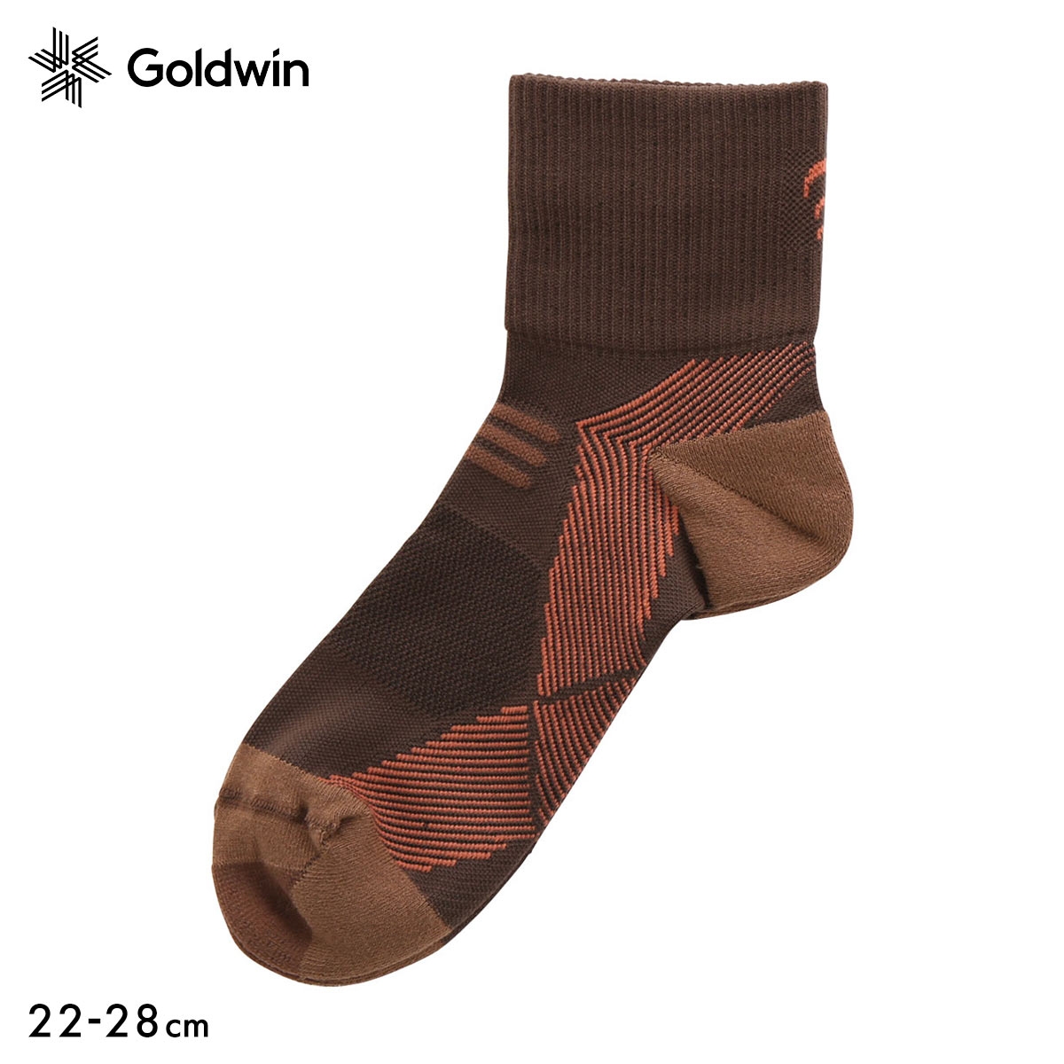 ゴールドウイン Goldwin シースリーフィット C3fit アーチサポート クォーター丈 ソックス ユニセックス 22-24cm 24-26cm 26-28cm(BR-ブラウン-22-24cm)
